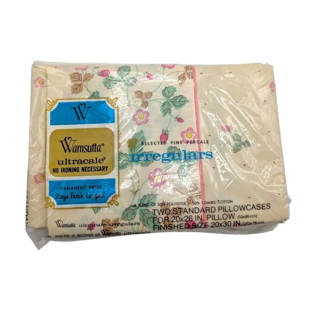 Vintage Wamsutta Ultracale Irregulars Pillowcases Standard Floral New Package